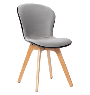 Cтул ЛОФТ с деревянными ножками и мягкой вставкой Антрацит 13762