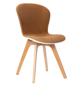 Стул ЛОФТ с деревянными ножками и мягкой вставкой Белый 13763