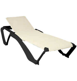 Шезлонг МАЙЯМИ антрацит с тканью слоновая кость 13834