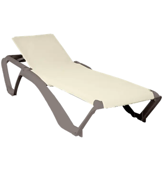 Шезлонг МАЙЯМИ мокко с тканью слоновая кость 13840