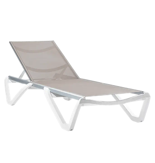 Шезлонг МОДЕРН белый с тканью мокко 13844