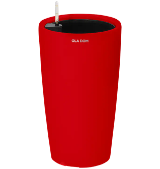 Кашпо круглое ДЕЛЮКС ЛОНГ красное 31 литр 13887