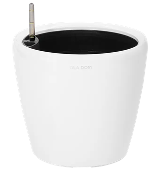 Кашпо круглое ДЕЛЮКС белое 26 литров 13898