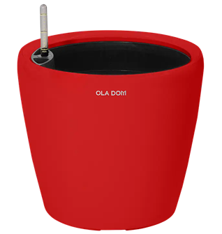 Кашпо круглое ДЕЛЮКС красное 26 литров 13902