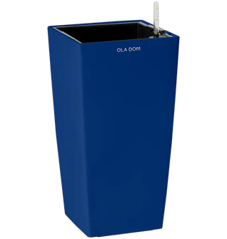 Кашпо квадратное ДЕЛЮКС ЛОНГ кобальт 80 литров 13909