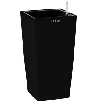 Кашпо квадратное ДЕЛЮКС ЛОНГ черное 80 литров 13912