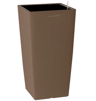 Кашпо квадратное ДЕЛЮКС ЛОНГ мокко 40 литров 13915