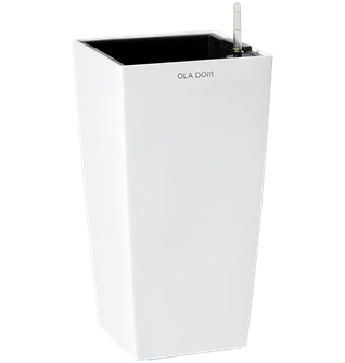 Кашпо квадратное ДЕЛЮКС ЛОНГ белое 19 литров 13918