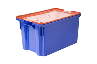Ящик Дигрус п/э сплошной 600х400х300 синий с оранжевой крышкой Я/СПЛ-6430-КР-СОКР/Д Я/СПЛ-6430-КР-СОКР/Д