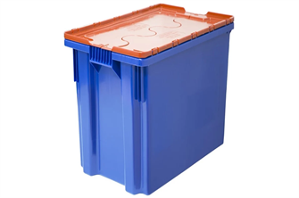 Ящик  Дигрус п/э сплошной 600х400х350 синий с оранжевой крышкой Я/СПЛ-6435-КР-СОКР/Д Я/СПЛ-6435-КР-СОКР/Д
