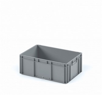 Дигрус Пластиковый ящик(евроконтейнер) 600х400х220 серый, с усиленным дном ЯС-EC6422.4-С/Д ЯС-EC6422.4-С/Д