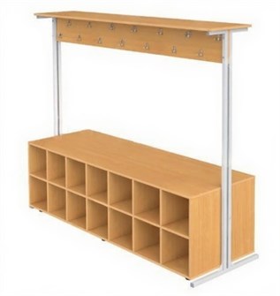 Дигрус Вешалка двухсторонняя с тумбой под обувь V2-PT-1800L