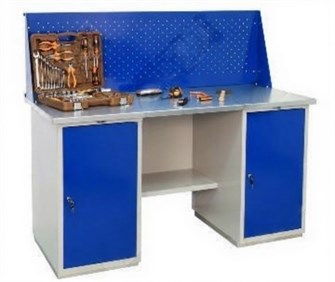 Дигрус Верстак 1600Х700Х866 мм с двумя тумбами слесарный V-1600700866-2T