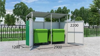 Контейнерная площадка Дигрус на 2 бака с  воротами 15446
