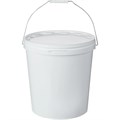Дигрус Ведро п/п 20л. круглое, с белой крышкой, с ручкой металлического цвета. ВПК-20-БК/Д