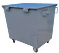 Контейнер металлический 1,1 м3 с крышкой,на колесах 200 мм,с еврозахватами, толщина металла -2мм КМ1,1КК-2,0/Д