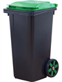Дигрус Мусорный бак 60л. с зелёной крышкой, черный арт Мб-60-ЗКЧ/Д Мб-60-ЗКЧ/Д