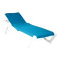 Шезлонг МАЙЯМИ белый с бирюзовой тканью 13836