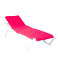 Шезлонг МАЙЯМИ белый с розовой тканью 13839