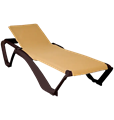 Шезлонг МАЙЯМИ шоколадный с бежевой тканью 13842