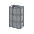 Дигрус Пластиковый ящик(евроконтейнер) 600х400х320   серый с гладким дном  EC6432-ЯС/Д EC6432-ЯС/Д