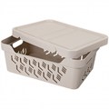 Дигрус Ящик для хранения перфорированный 380х276х140, объем 12л, бежевый ЯП-Дел38.27.14-Б/Д ЯП-Дел38.27.14-Б/Д